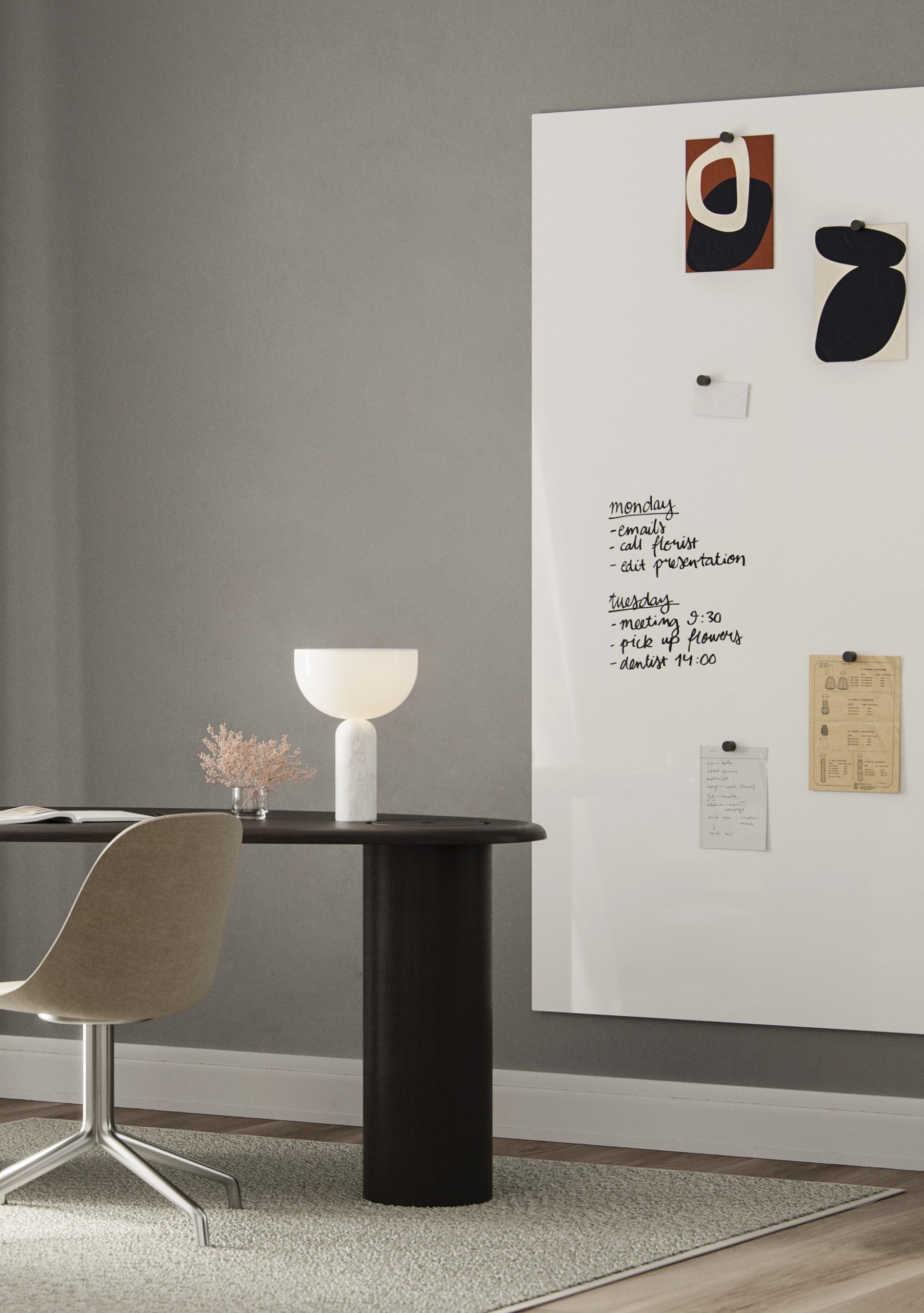 CHAT BOARD Elements in Pure White in home office setting