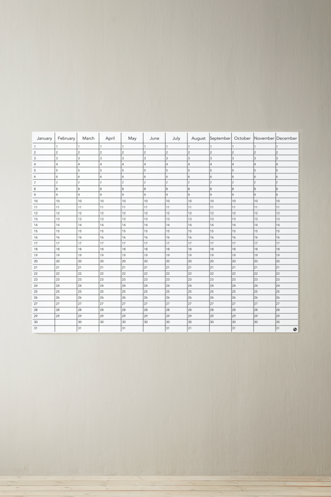 CHAT BOARD Year Planner Pure White 90x120 cm