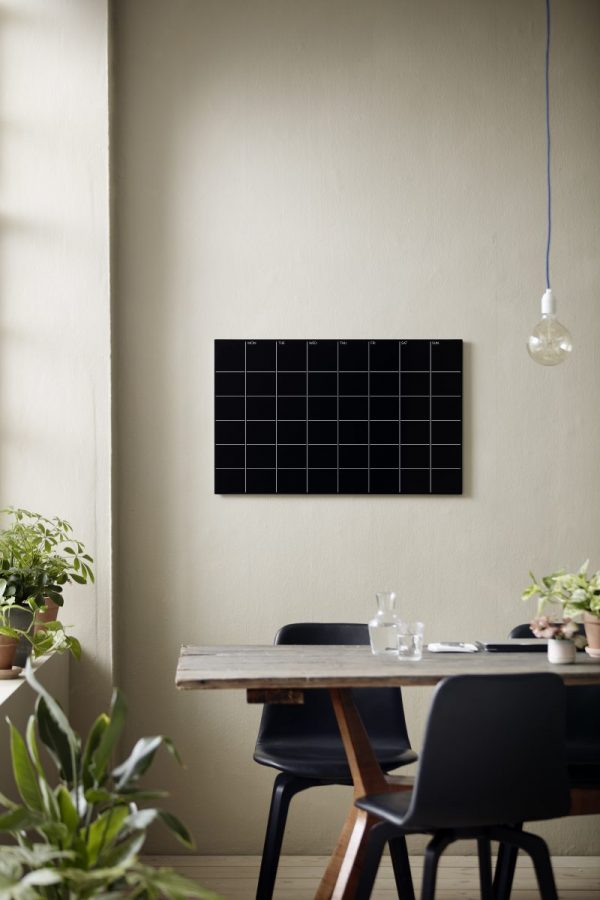 CHAT BOARD Week Planner 50x80 in Black, small grid