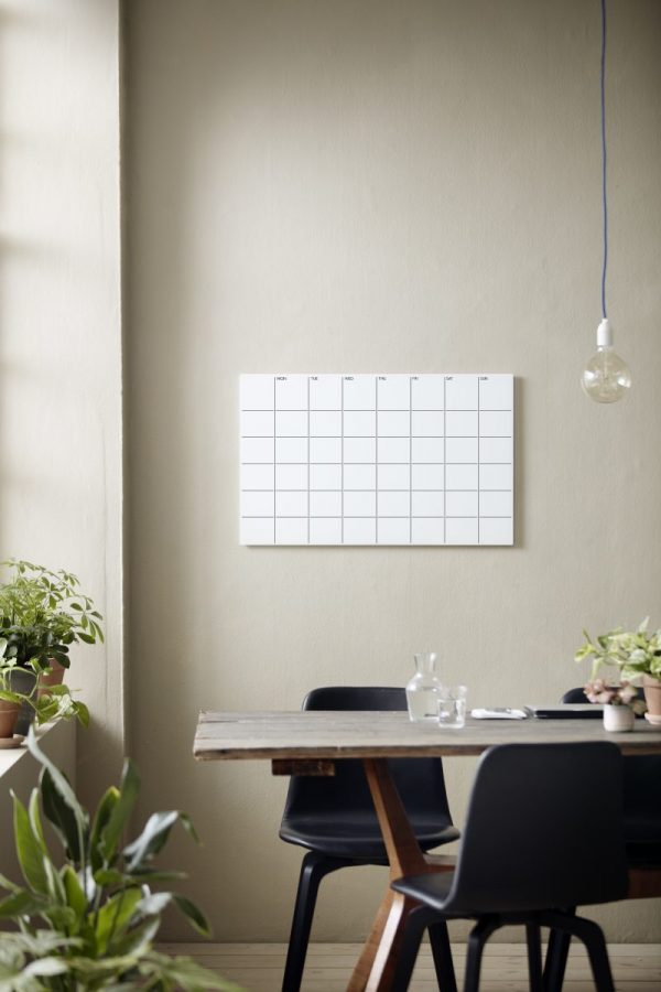 CHAT BOARD Week Planner 50x80 in Pure White, small grid