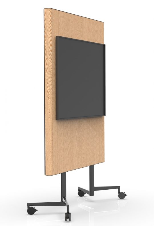 CHAT BOARD Move Acoustic oak veneer version with TV screen attached
