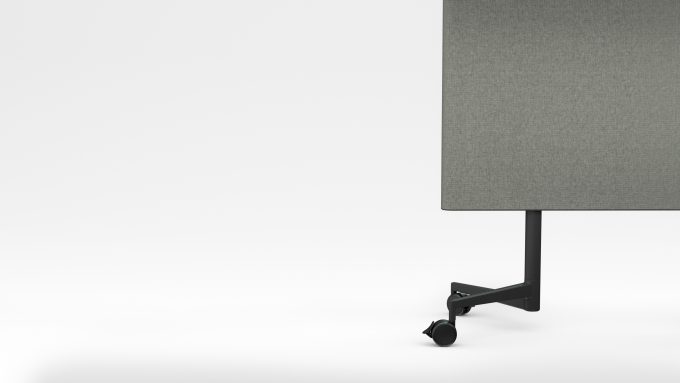 CHAT BOARD Move Acoustic in Pure White glass and Remix fabric in 0143, acoustic panel detail view