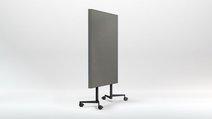 CHAT BOARD Move Acoustic in Pure White glass and Remix fabric in 0143, back view