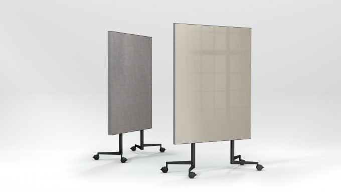 CHAT BOARD Move Acoustic in Sand glass and Remix Screen fabric in 0608, front and back view