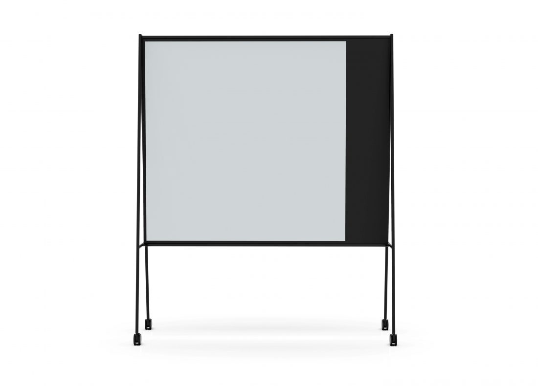 CHAT BOARD SQUAD Solid The Professor in black with Dove glass, frontal view