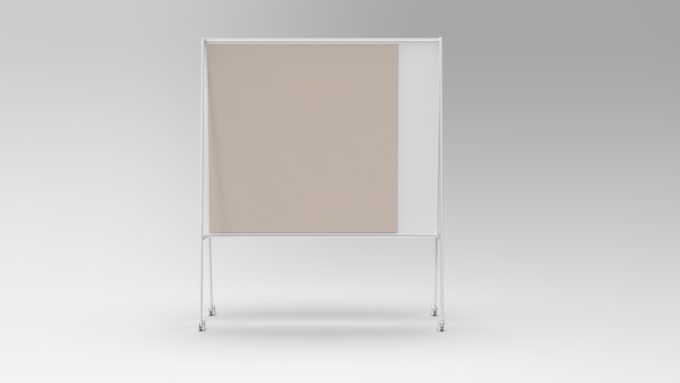CHAT BOARD SQUAD Solid The Professor in white with glass in Blush, front view