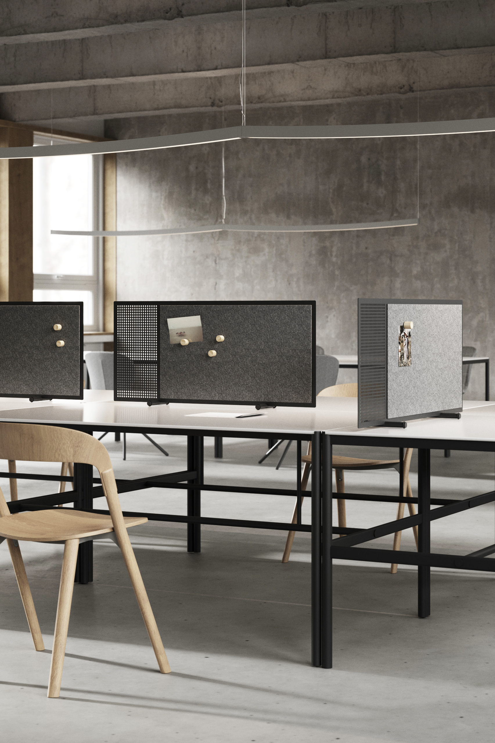 CHAT-BOARD-Poet-desk-screens-MIES-Collab-gallery CHAT BOARD SQUAD Poet desk screen, on MIES Collab tables