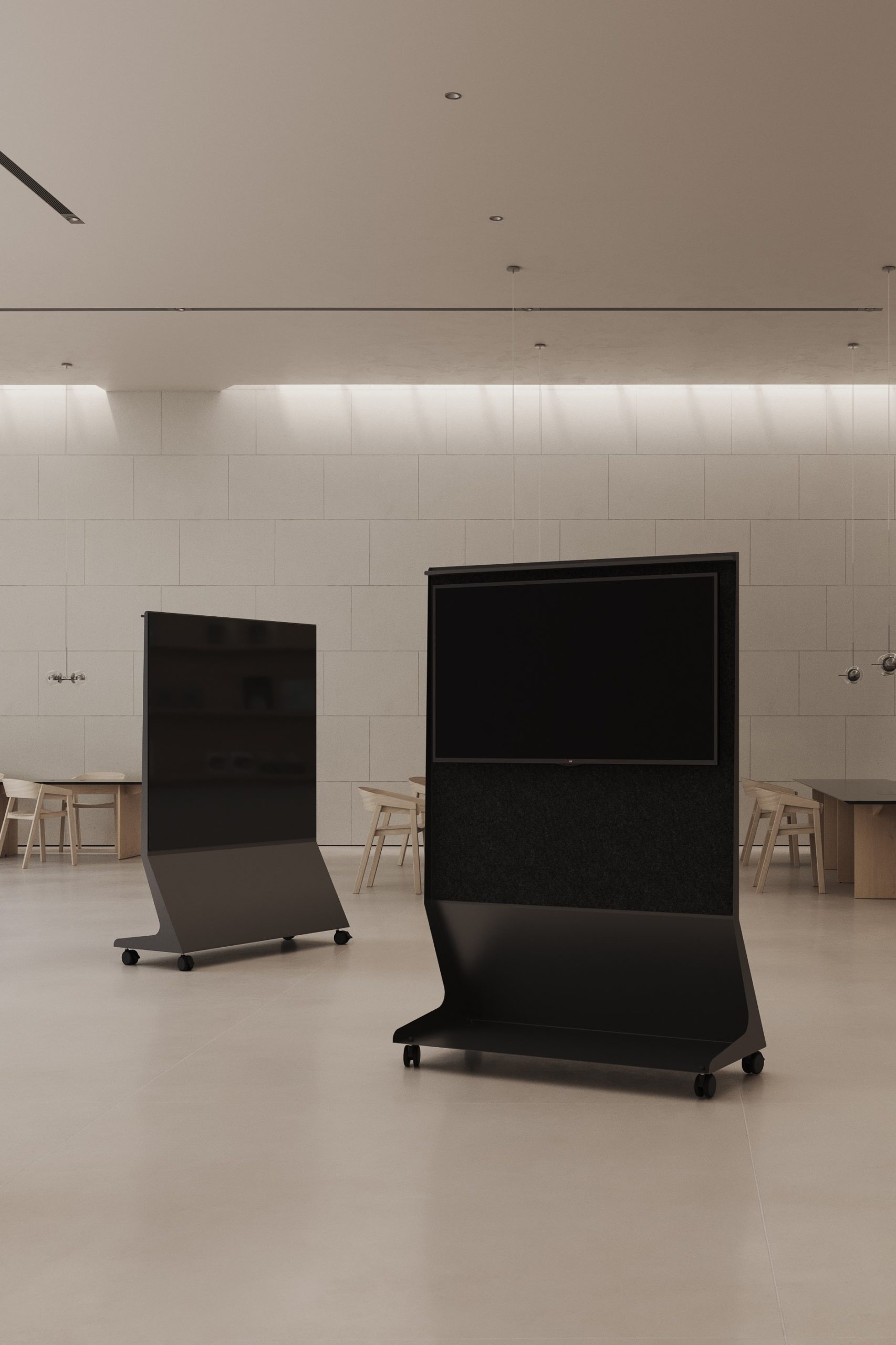 CHAT-BOARD-Mobile-Conference-Black-Black-with-screen-ambient-gallery CHAT BOARD Mobile Conference Black with Black base, front and back, with screen - ambient portrait image