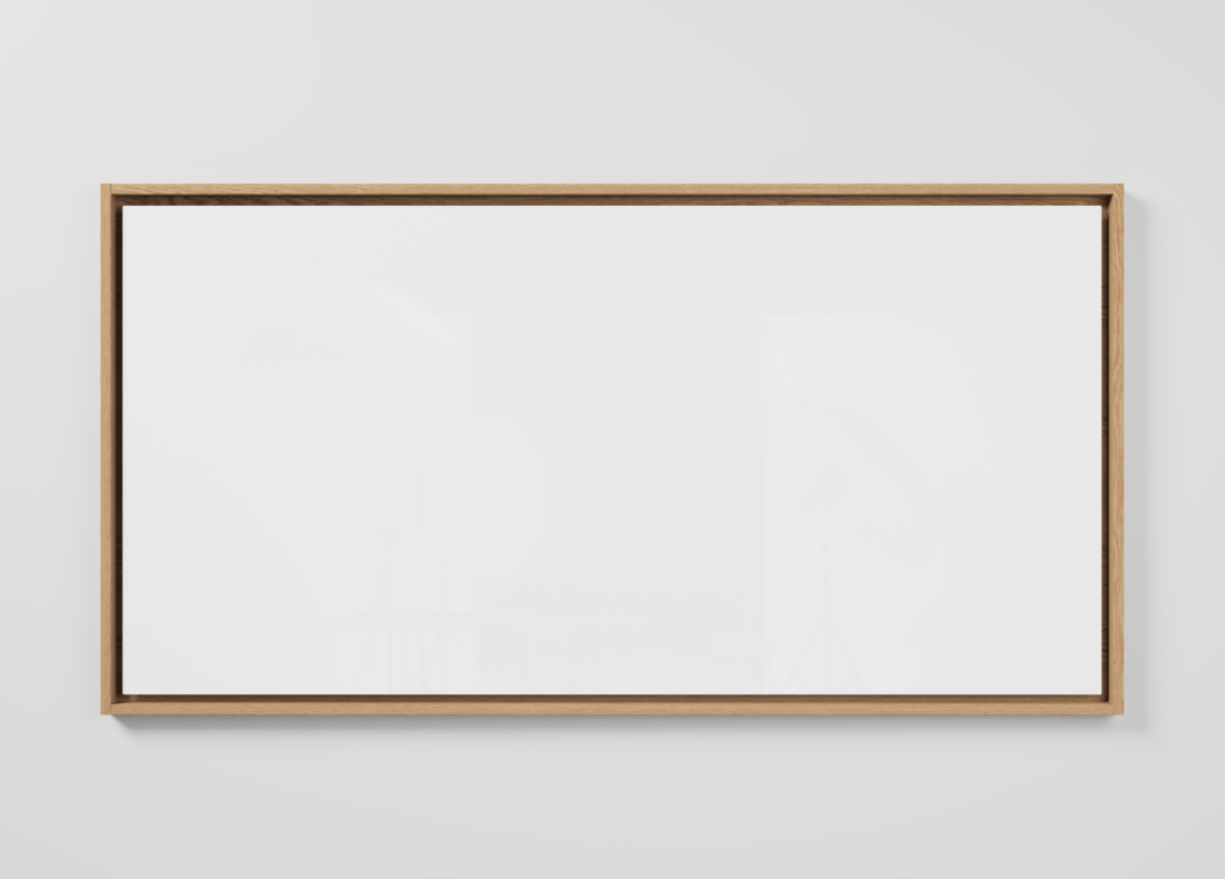 CHAT BOARD Dynamic Flex Wall 100 x 200 cm with glass in Pure White - horizontally mounted