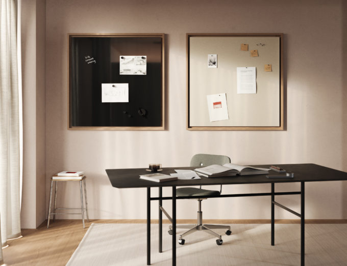 CHAT BOARD Dynamic Flex Wall in Black and BuzziFelt Off White - 2 no. 100x100 cm ambient image