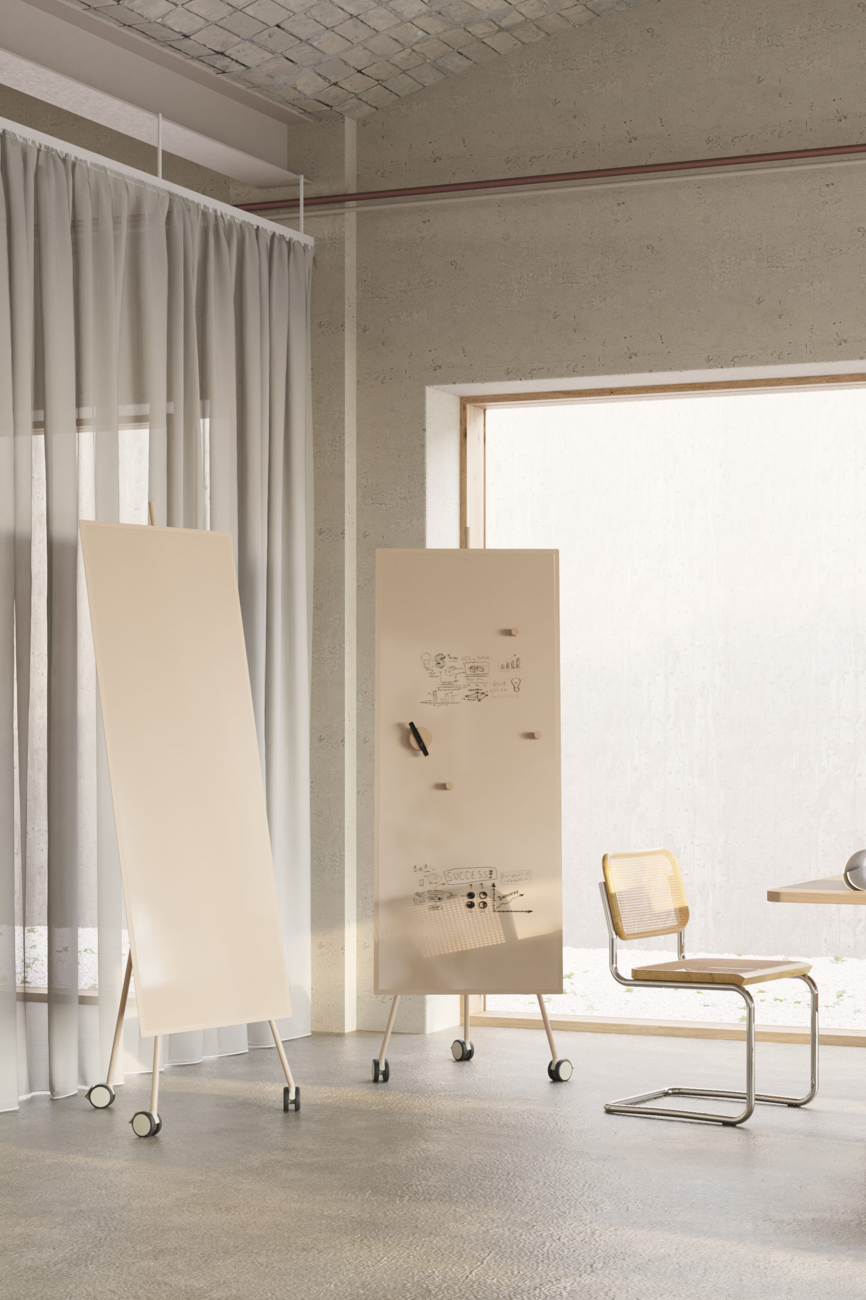 CHAT-BOARD-Sprinter-ambient-1- portrait CHAT BOARD Sprinter mobile board in Sand/Sand - 2 units in interior