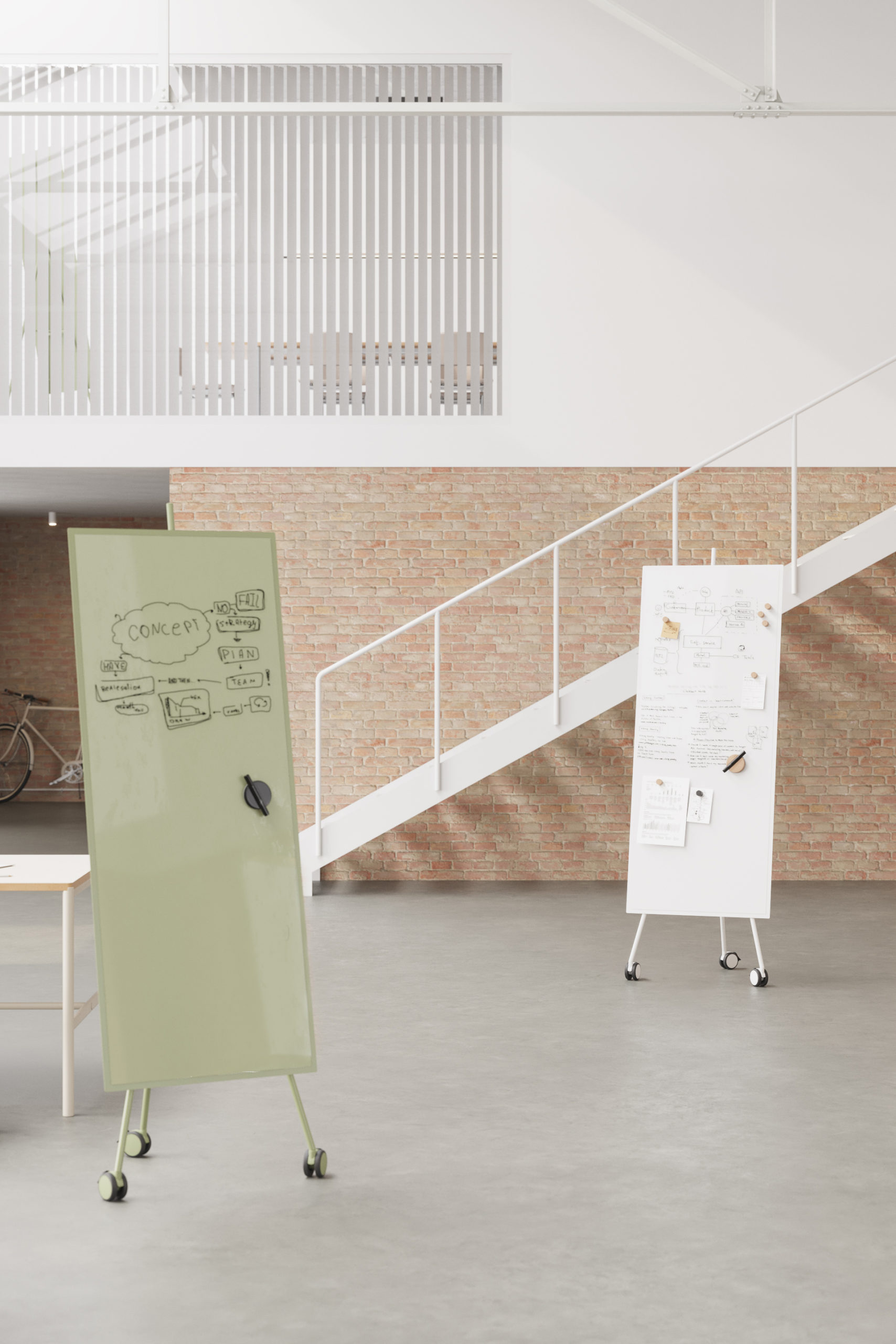 CHAT-BOARD-Sprinter-ambient-2- portrait CHAT BOARD Sprinter mobile board in Khaki/Khaki and Pure White/Pure White - 2 units in interior