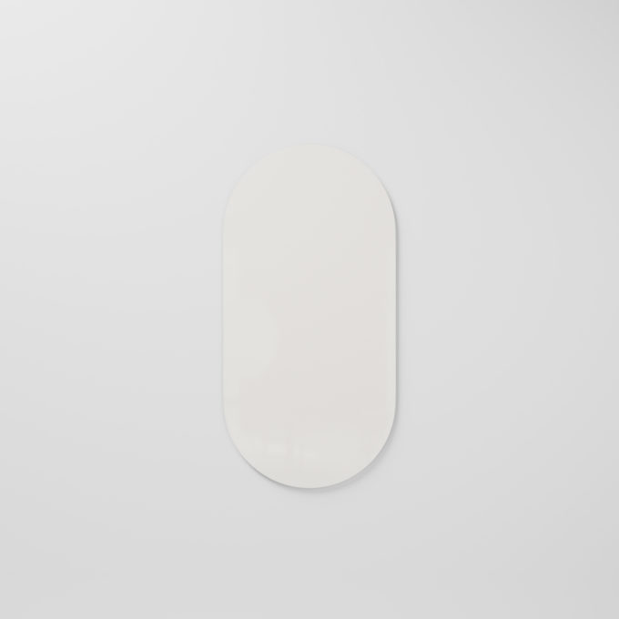 Ambit oval glass board in colour Pure White