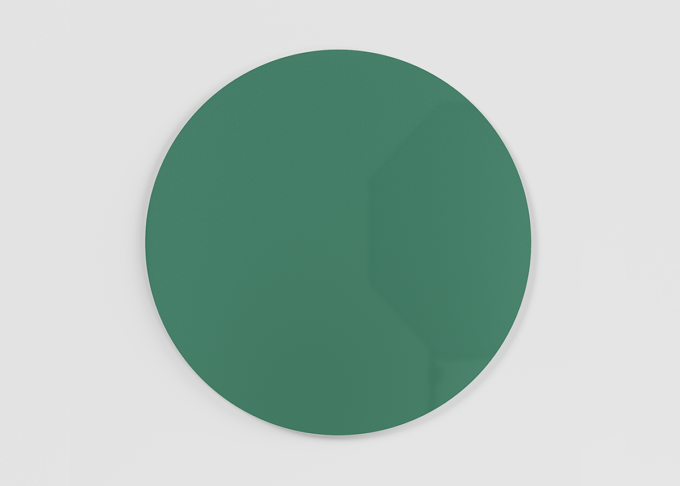 Orbit circular magnetic glass board in colour Pine Ø120 cm