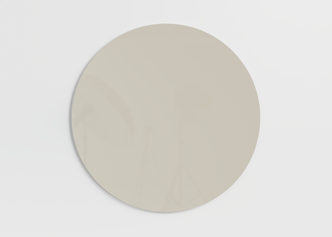 Orbit circular magnetic glass board in colour Sand Ø120 cm