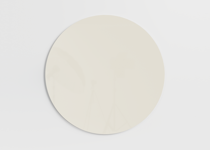 Orbit circular magnetic glass board in colour Stone Ø120 cm