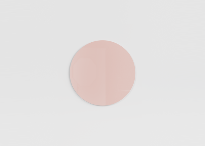 Orbit circular magnetic glass board in colour Petal Ø70 cm