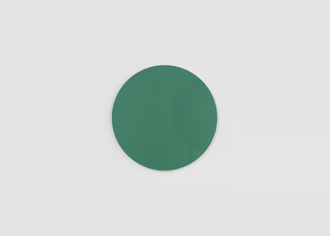 Orbit circular magnetic glass board in colour Pine Ø70 cm