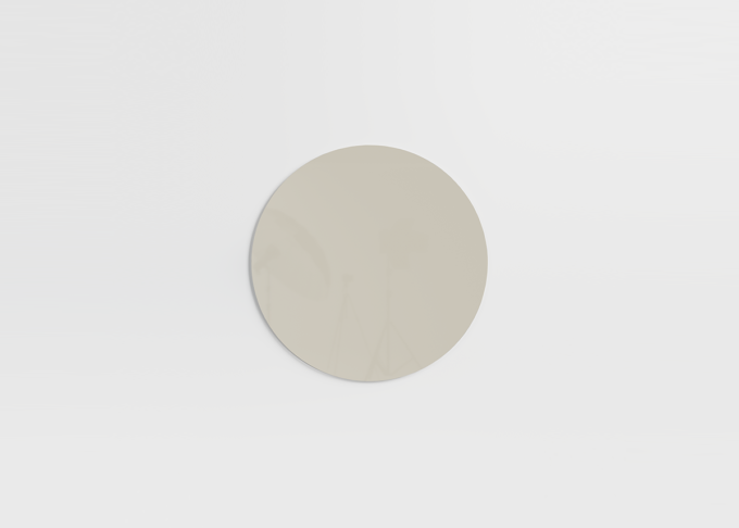 Orbit circular magnetic glass board in colour Sand Ø70 cm