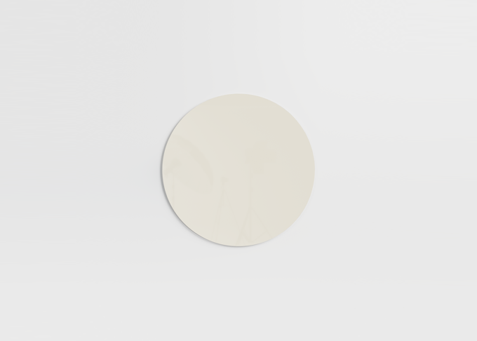 Orbit circular magnetic glass board in colour Stone Ø70 cm