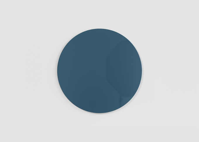 Orbit circular magnetic glass board in colour Ink Ø90 cm