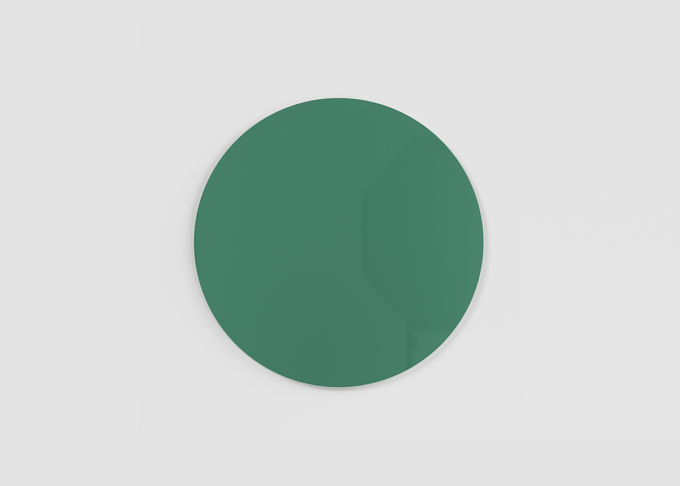 Orbit circular magnetic glass board in colour Pine Ø90 cm