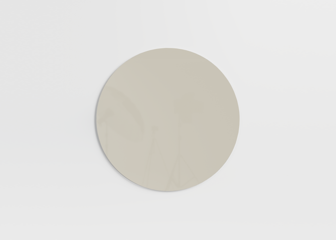 Orbit circular magnetic glass board in colour Sand Ø90 cm