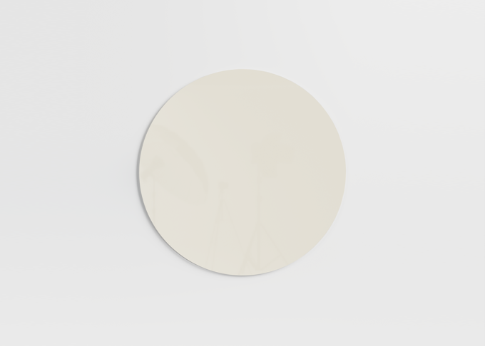 Orbit circular magnetic glass board in colour Stone Ø90 cm